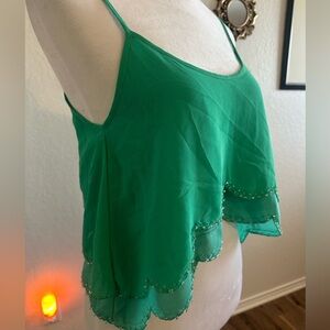 Forever 21 Green Sleeveless Crop Tank Top 🍀